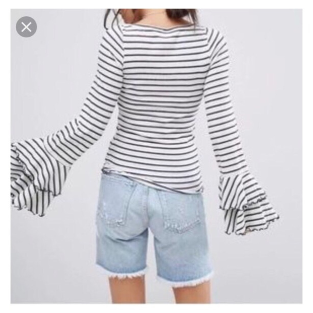LIKE NEW WE THE FREE striped bell sleeve - Picture 2 of 5